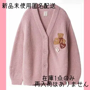 3 젤라또피케 베어 모티브 베비모코 베어 자수 가디건 핑크 새상품