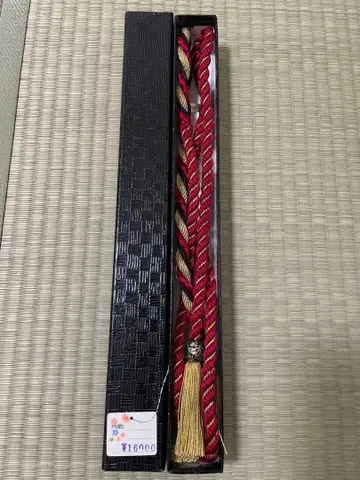 순수 실크 허리띠 빨간색 금