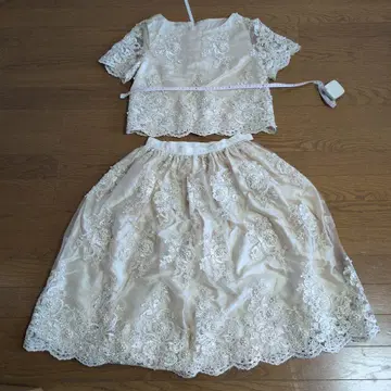 아이보리 레이스 셋업