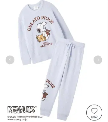 젤라또피케 [ PEANUTS ] 스누피 자카드 풀오버 & 롱팬츠