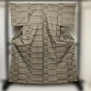 No.2891 순수 실크 기하학 격자 토오카마치 명주 새상품급