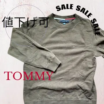 TOMMY 올리브 그린 크루넥 트레이닝복