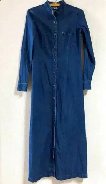 austin 데님 블루 롱 셔츠 원피스