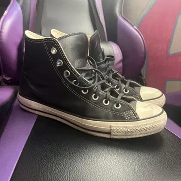 Converse All Star 블랙 가죽 하이컷