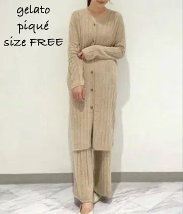 젤라또피케 온도 조절 스무디 롱 가디건 베이지