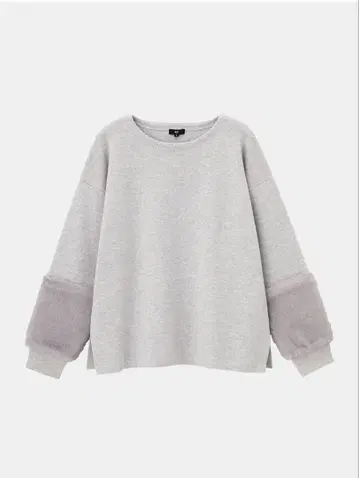 PLST 인조 모피 슬리브 스웨터 S 사이즈