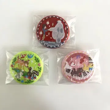 디즈니 자수 캔뱃지 2 베이맥스 밤비 올리비아