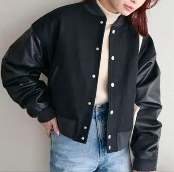 DISCOAT 디스코트 숏 바시티 자켓 충전솜 블루종