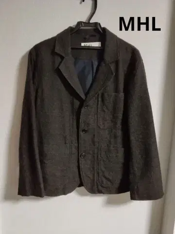 MHL 남성용 울 자켓 블루종 S 브라운 짙은 갈색