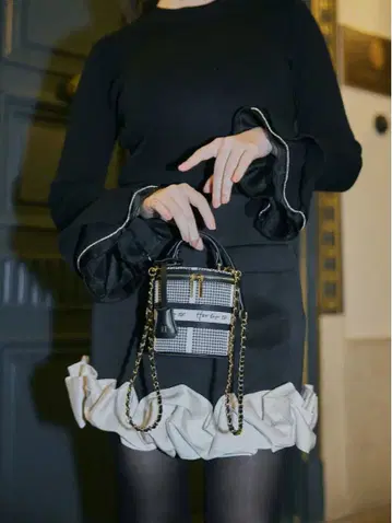 HLT 자카드 미니 바니티 백