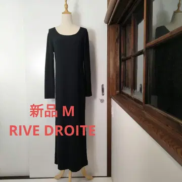 [ 새상품 ] RIVE DROITE 리브 니트 롱 원피스 블랙 38