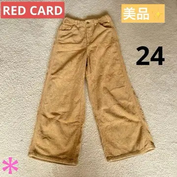 새상품급 REDCARD 코듀로이 와이드 팬츠 베이지 M 사이즈