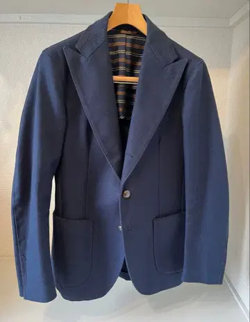 ETRO 에트로 코튼 트윌 네이비 테일러드 자켓 48