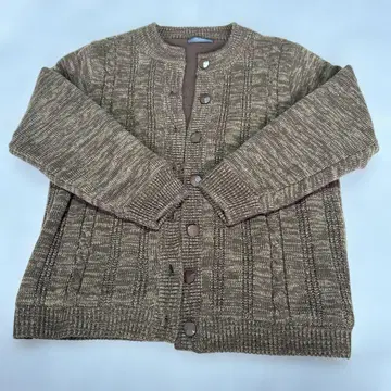 시니어 실버 외출복 브라운, 플리스 안감 가디건 M