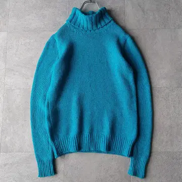 새상품급 SLOANE 3G 지롱 라무 x 캐시미어 터틀 니트 스카이블루