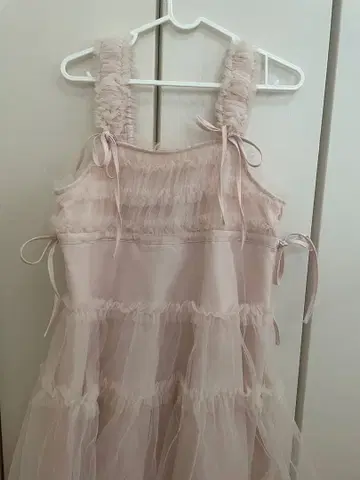 merry jenny 튤 코르셋 미니 원피스 핑크