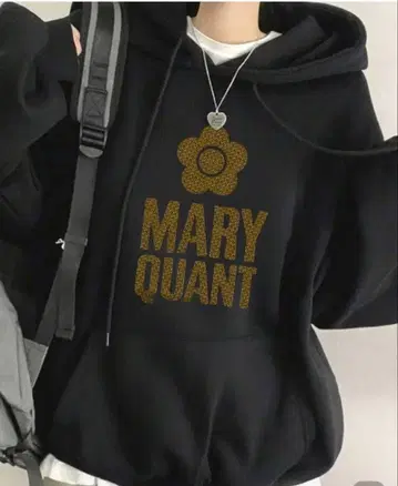 새상품 MARY QUANT 블랙 후드티 XL