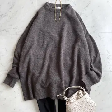 새상품급 이에나 IENA 울 캐시미어 드롭 숄더 루즈핏 니트