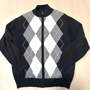 미즈노 아가일 무늬 집업 니트 스웨터 골프 M 118번