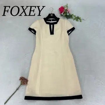 K234 새상품급 M 폭시 리본 무릎 기장 원피스 베이지 여성용