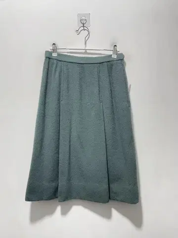 그린 플리스 타이트 스커트 무릎 기장