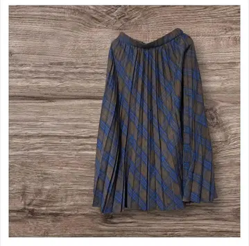 global work 체크 무늬 플리츠 롱 스커트 M