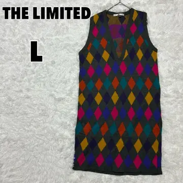 THE LIMITED 아가일 니트 원피스 이탈리아 울 혼방