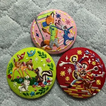 디즈니 자수 캔뱃지 3개 세트