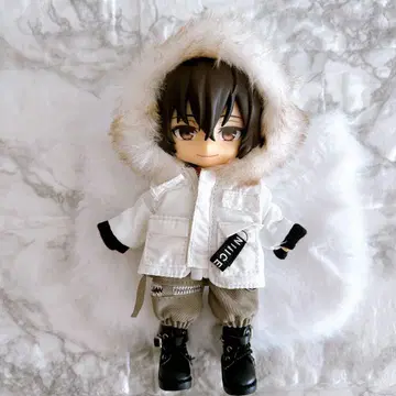 오비츠11 넨도로이드돌 의류 화이트 자켓 후드티 코트 퍼