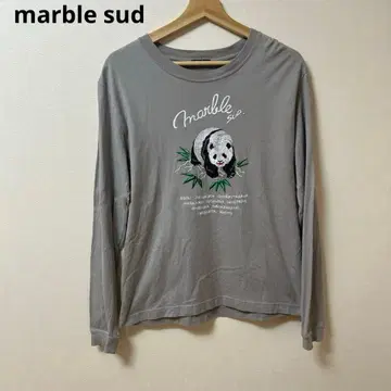 마블슈드 EMB 팬더 그레이 자수 롱T