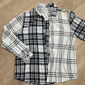 ZARA 체크 무늬 릴랙스 핏 셔츠