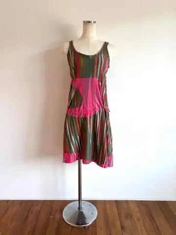 트라망드/아쉬페프랑스/원피스/튜닉/1/핑크 x 그린