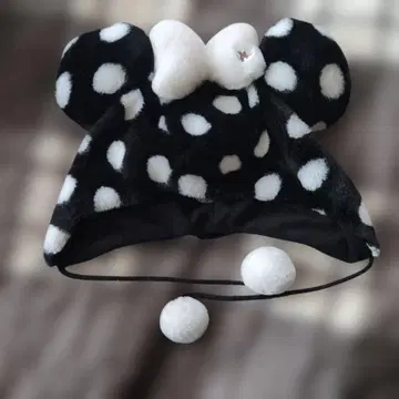 디즈니 팬캡 도트 블랙 미니