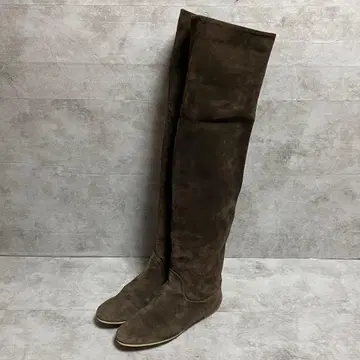 [ 비치니 ] ( 약 23.5 ) 니하이 부츠 롱 부츠 스웨이드 플랫