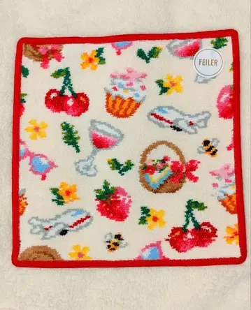 FEILER x JAL 하네다 공항 미사용 새상품 피크닉 가든 레드