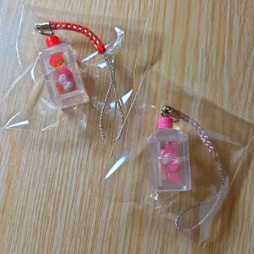 지역 한정 키티 사과 주스 화이트 복숭아 버전 스트랩 2개 세트 레어