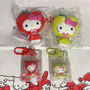 산리오 후르츠 디자인 마그넷 키링 키티 4세트