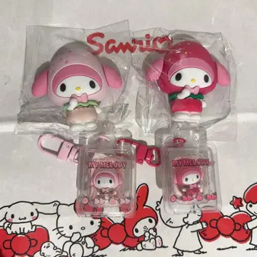 산리오 후르츠 디자인 마그넷 키링 마이멜로디 4개 세트