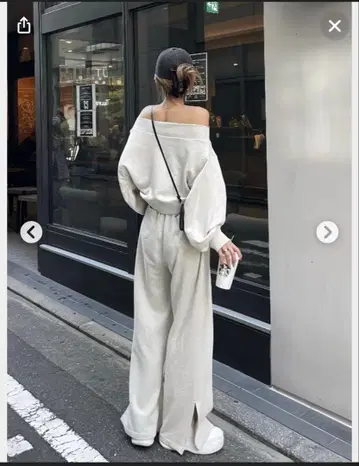 DIANTE 아이보리 맨투맨 셋업