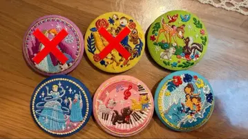 디즈니 자수 캔뱃지 4개 세트