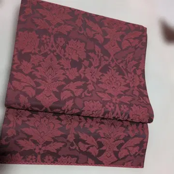 적자색 꽃무늬 후쿠로 오비