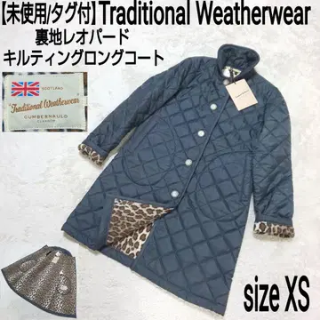 [ 미사용/택 포함 ] 트래디셔널 웨더웨어 퀼팅 코트 레오파드