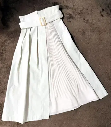 머큐리 듀오 플리츠 절개 랩풍 스커트