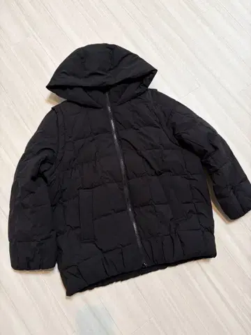 워크맨 탈부착 퍼피 블루종 L 블랙 충전솜 코트