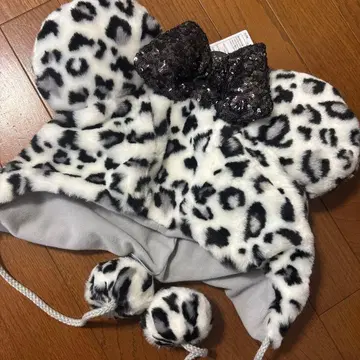 디즈니 팬 캡 레오파드 무늬 화이트