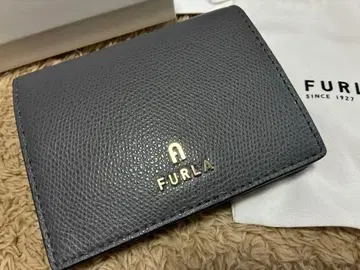 FURLA 이단 접이식 지갑 그레이 가죽