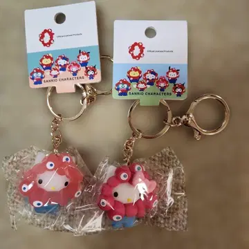 산리오 미야쿠미야쿠 키링 키티 파스텔 클리어 2개