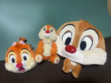 칩과 데일 캐릭터 모자 봉제 인형 세트