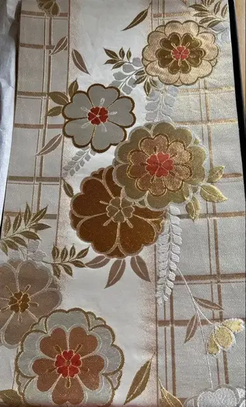 꽃무늬 자수 후쿠로 오비