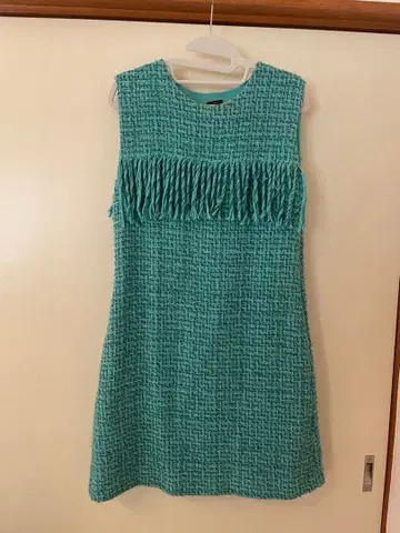 PINKO 터콰이즈 프린지 슬리브리스 원피스